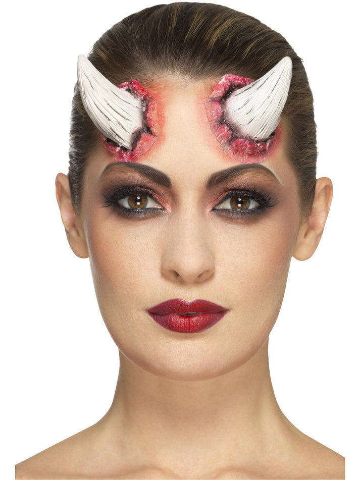 Latex Devil Horn Prosthetics with Adhesive Adult SFX Make Up Accessory