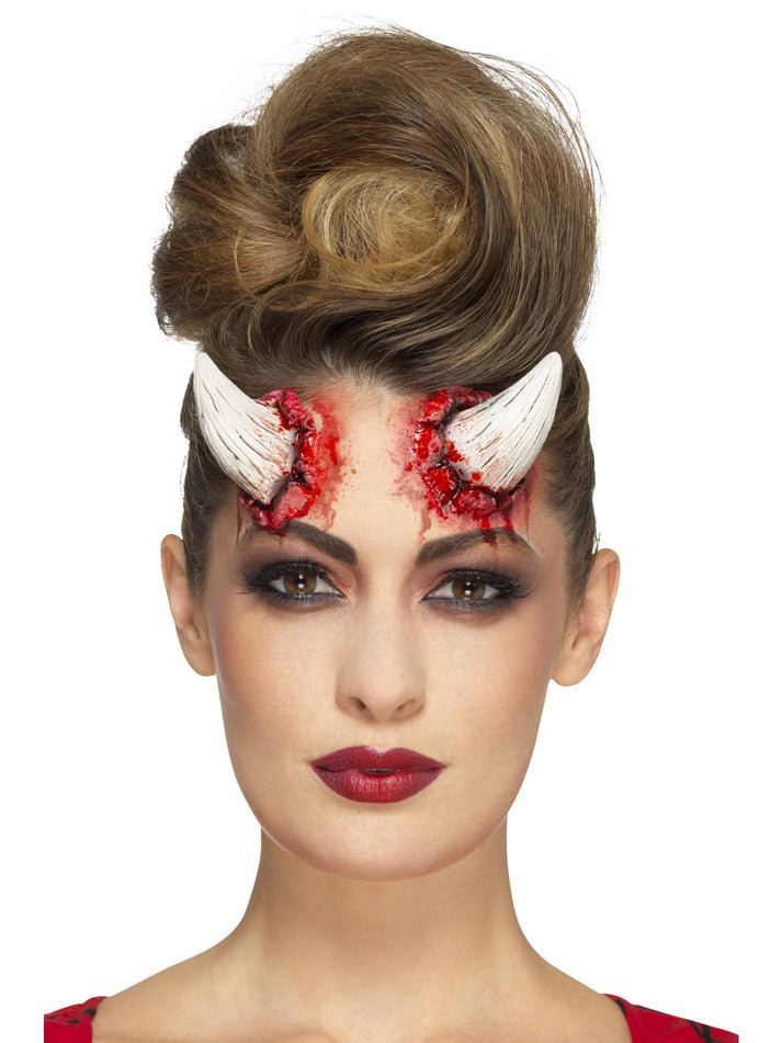 Latex Devil Horn Prosthetics with Adhesive Adult SFX Make Up Accessory 1