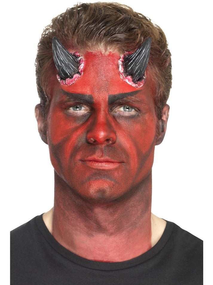 Latex Devil Horn Prosthetics Black with Adhesive Adult Foam FSX Accessory