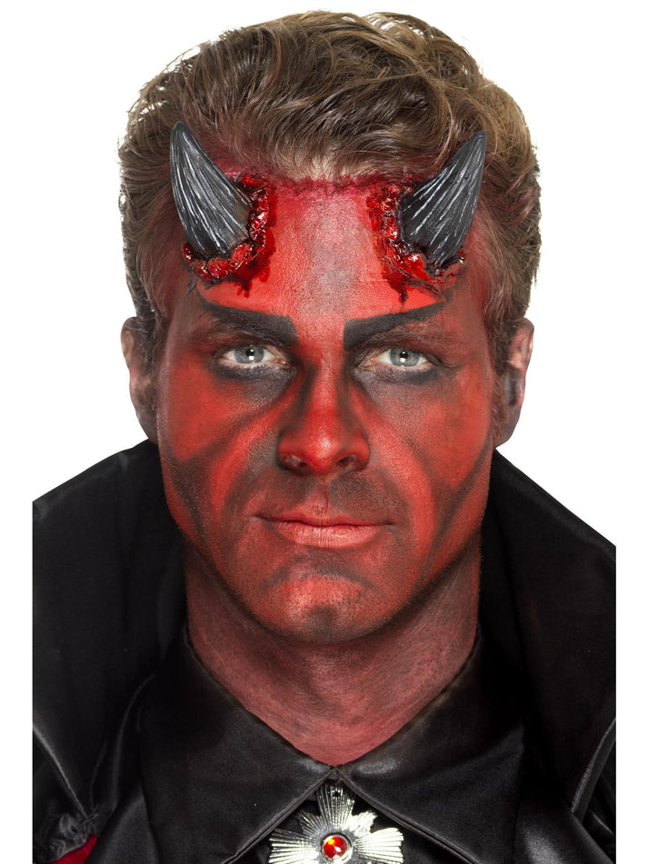 Latex Devil Horn Prosthetics Black with Adhesive Adult Foam FSX Accessory