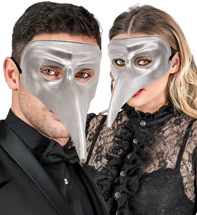 Silver Venetian Mask Plastic