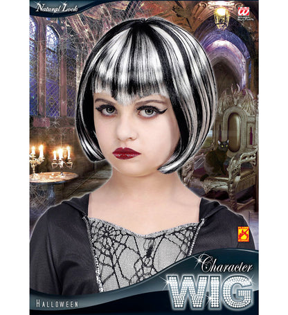 Black & White Halloween Wig In Polybag