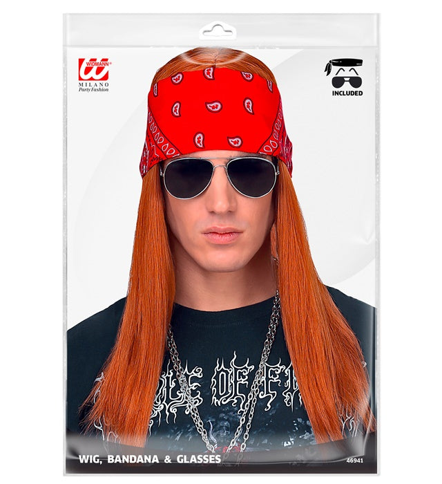 Axel Wig With Bandana & Sunglasses In Polybag