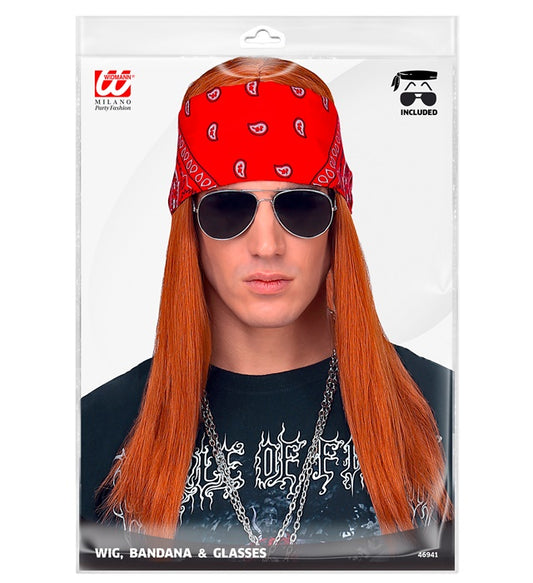 Axel Wig With Bandana & Sunglasses In Polybag
