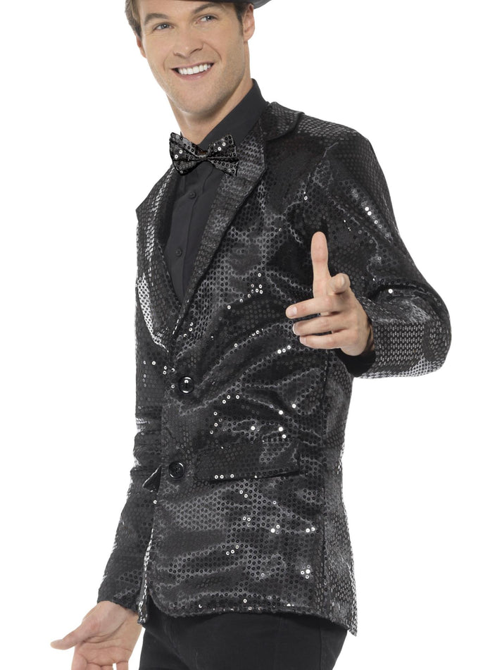 Sequin Jacket Mens Adult Black 2