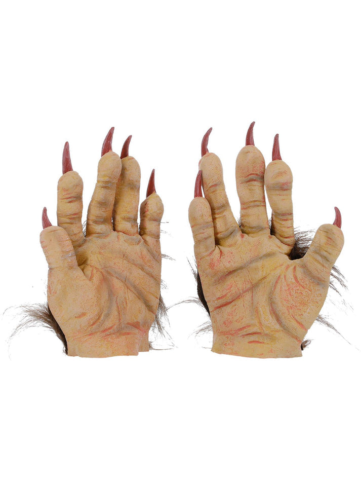Beast Krampus Demon Gloves Adult Brown Latex with Imitation Fur Costume Accessory 3