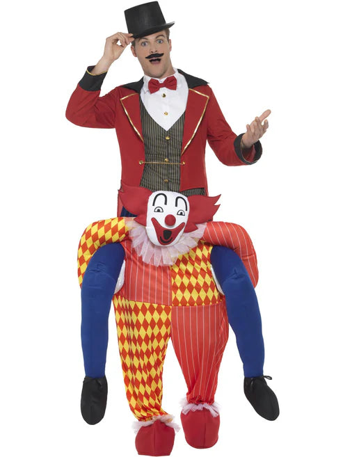 Piggyback Clown Costume Yellow One Piece Suit with Mock Legs 1
