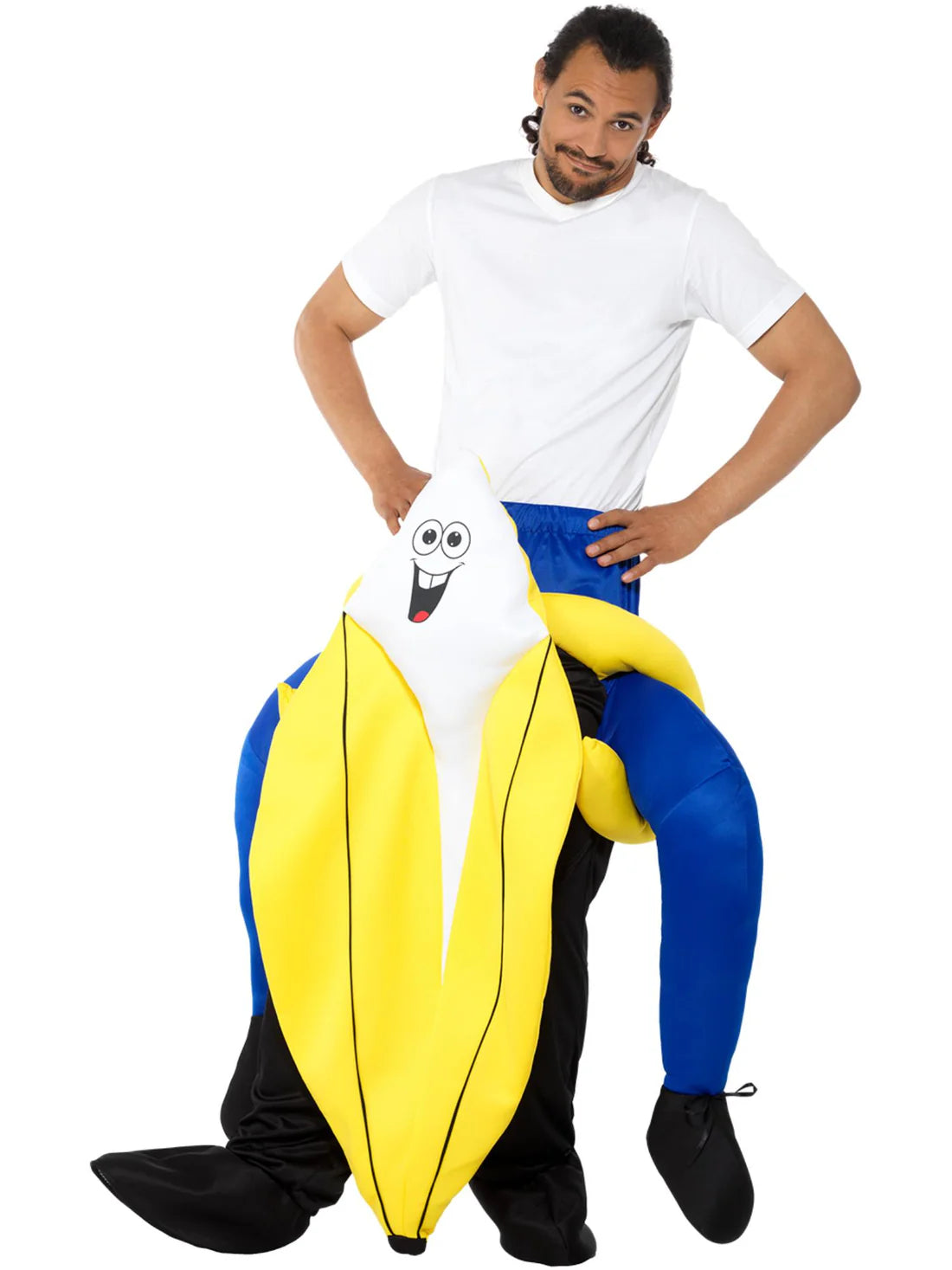 Piggyback Banana Costume Yellow One Piece Suit with Mock Legs 2