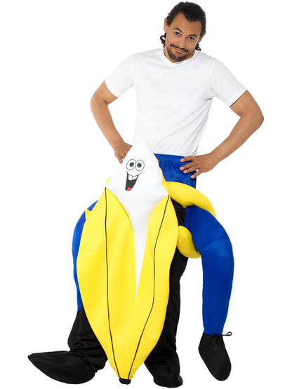 Piggyback Banana Costume Yellow One Piece Suit with Mock Legs 2