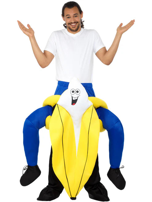 Piggyback Banana Costume Yellow One Piece Suit with Mock Legs 1
