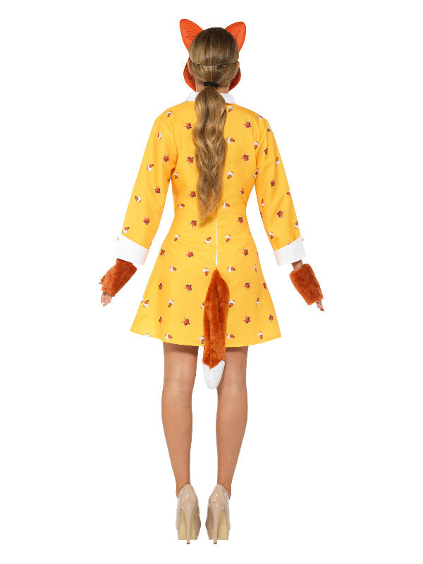 Lady Fox Costume Yellow Fantastic Miss Womens Dress Gloves Mask 3