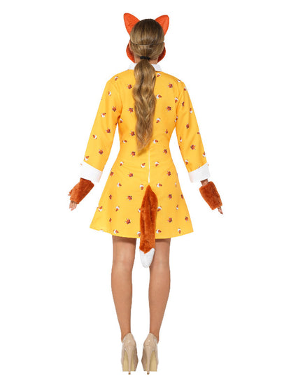 Lady Fox Costume Yellow Fantastic Miss Womens Dress Gloves Mask 3