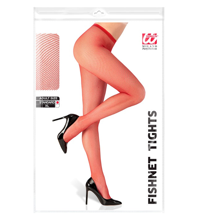 Red Fishnet Pantyhose