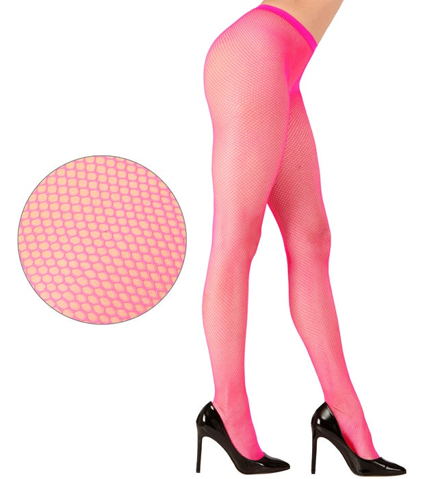 Neon Pink Fishnet Pantyhose