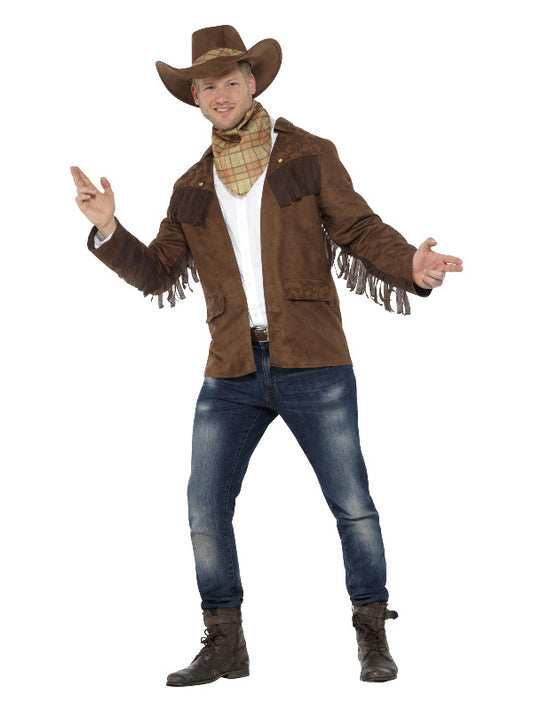 Sheriff Costume Brown Mens Cowboy Lawman Outfit Wild West 2