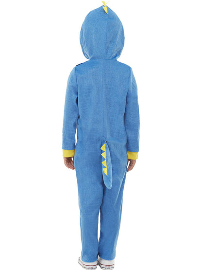 Toddler Dinosaur Costume Blue Hooded Jumpsuit with Tail 3