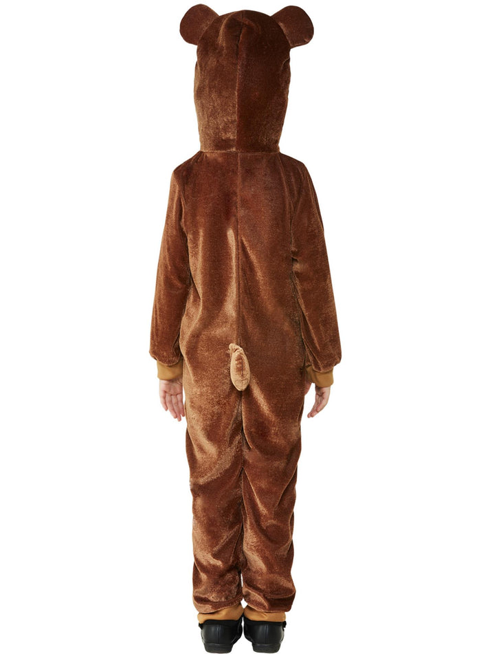 Toddler Bear Costume Brown Hooded Jumpsuit 3