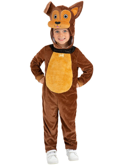 Toddler Dog Costume Brown with Hooded Jumpsuit 4