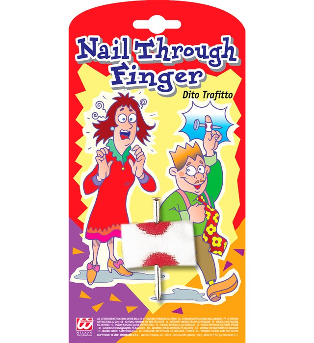 Nails Through Finger  Bandage With Nail 