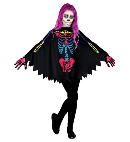 Colorful Skeleton  Poncho 