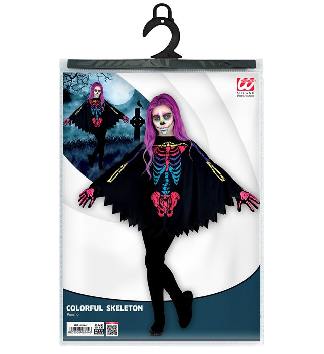 Colorful Skeleton  Poncho 