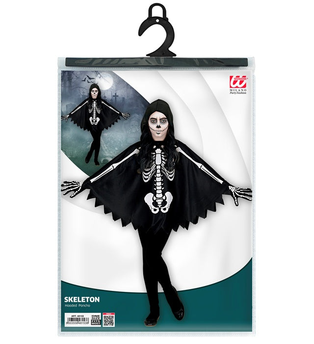 Skeleton  Hooded Poncho 