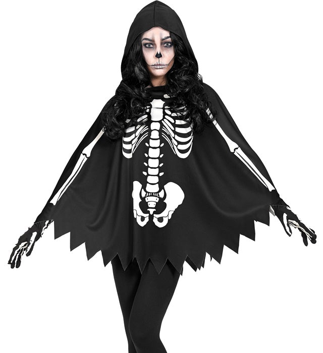 Skeleton  Hooded Poncho 