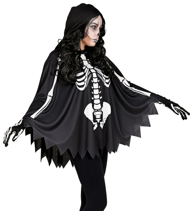 Skeleton  Hooded Poncho 