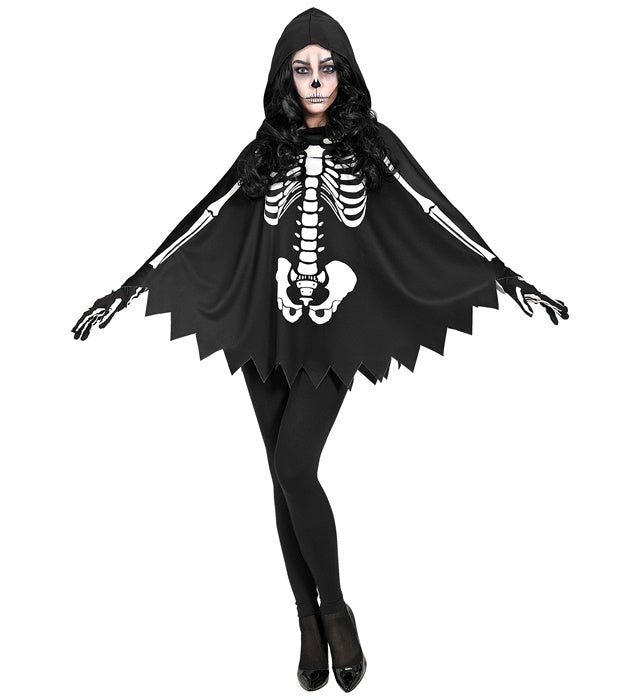 Skeleton  Hooded Poncho 