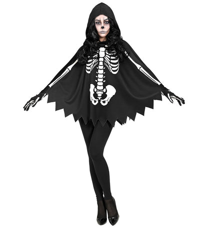 Skeleton  Hooded Poncho 