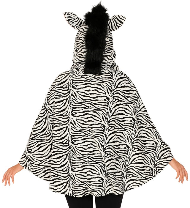 Zebra  Hooded Poncho 