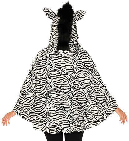 Zebra  Hooded Poncho 