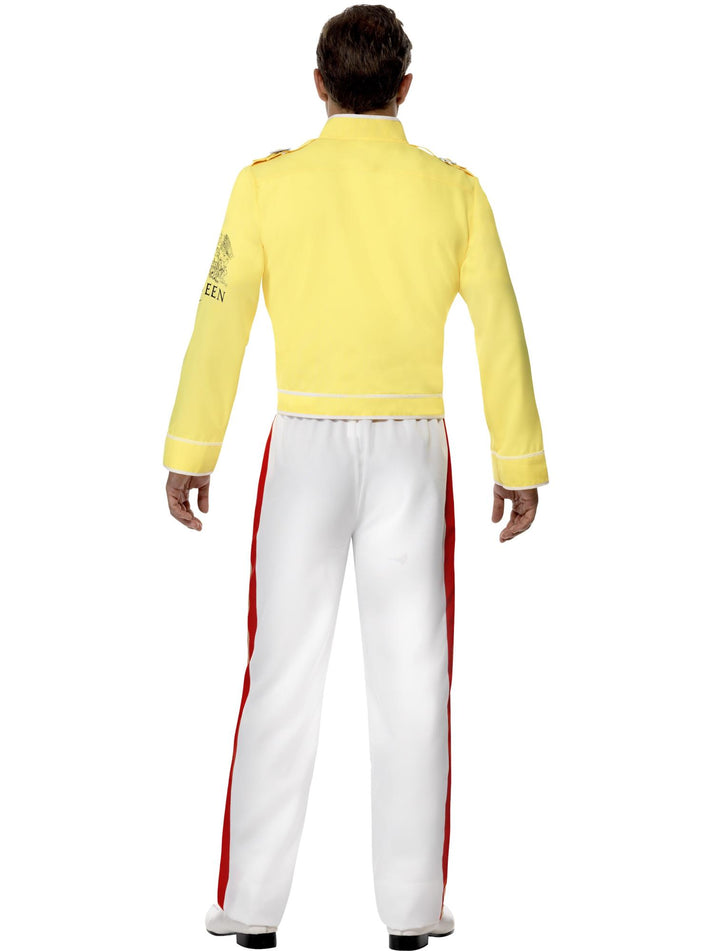 Queen Freddie Mercury Adult Costume Iconic Yellow Jacket White Trousers