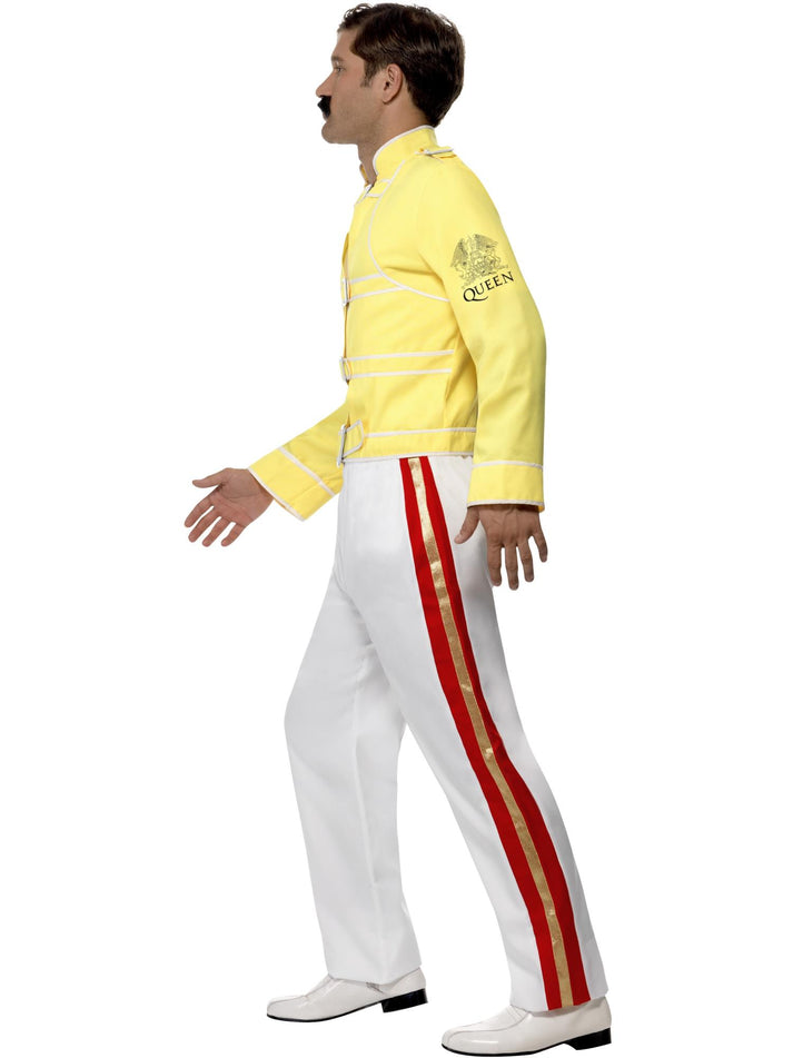 Queen Freddie Mercury Adult Costume Iconic Yellow Jacket White Trousers