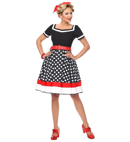 The 50S Fashion  Dress With Petticoat, Belt 