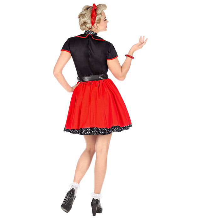 50S Girl  Dress With Petticoat, Belt, Neckscarf 