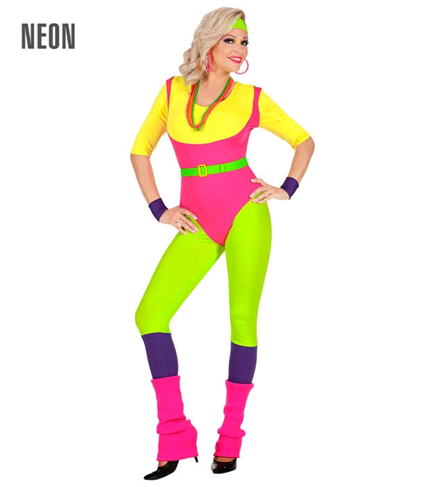 80S Aerobics Instructor  Jumpsuit, Belt, Sweatband, Wristbands 