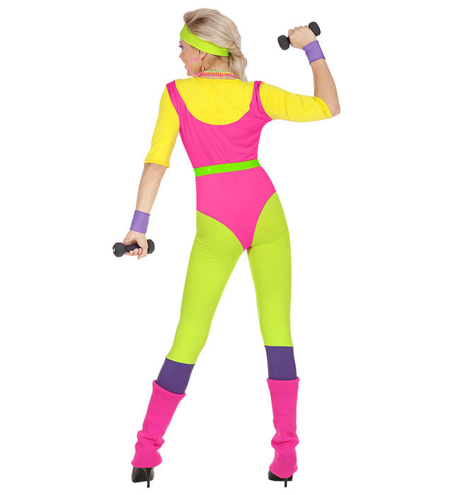 80S Aerobics Instructor  Jumpsuit, Belt, Sweatband, Wristbands 