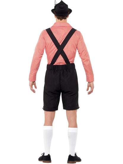 Oktoberfest Costume Red Checked Shirt Brown Leaderhosen 3