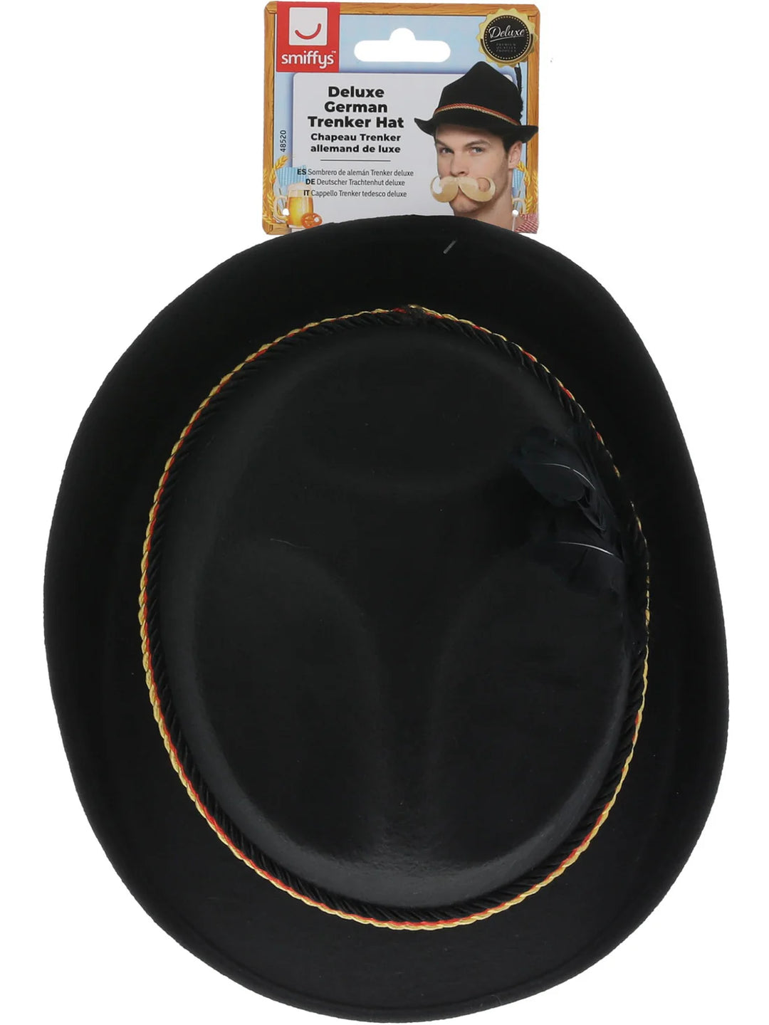 German Trenker Hat Black with Feather Oktoberfest Accessory