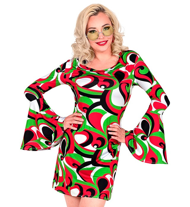 The 70S Groovy Style - Vintage Waves  Dress 
