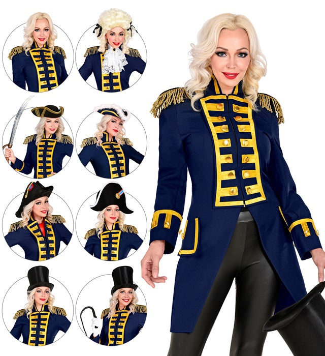 Blue Parade Coat For Woman