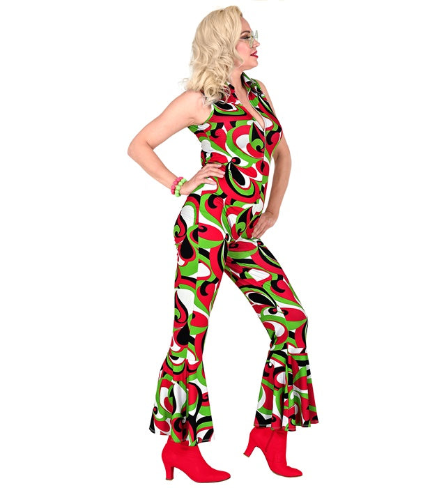 The 70S Groovy Style - Vintage Waves  Jumpsuit 
