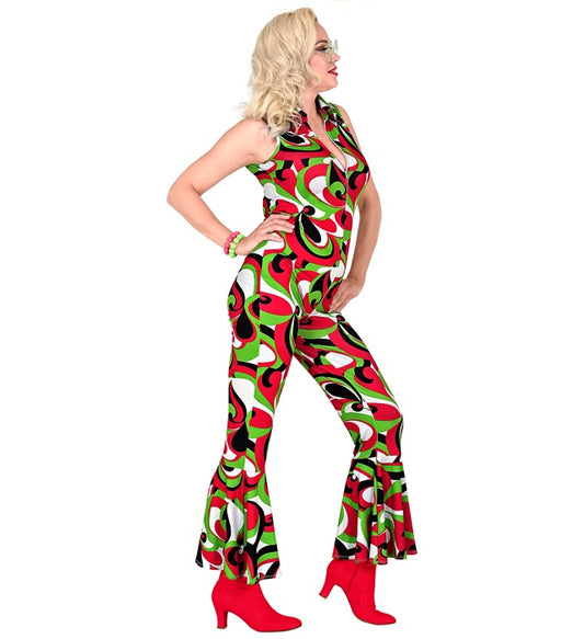 The 70S Groovy Style - Vintage Waves  Jumpsuit 