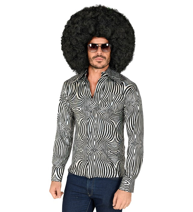 The 70S Disco Style - Silver Waves  Shirt 