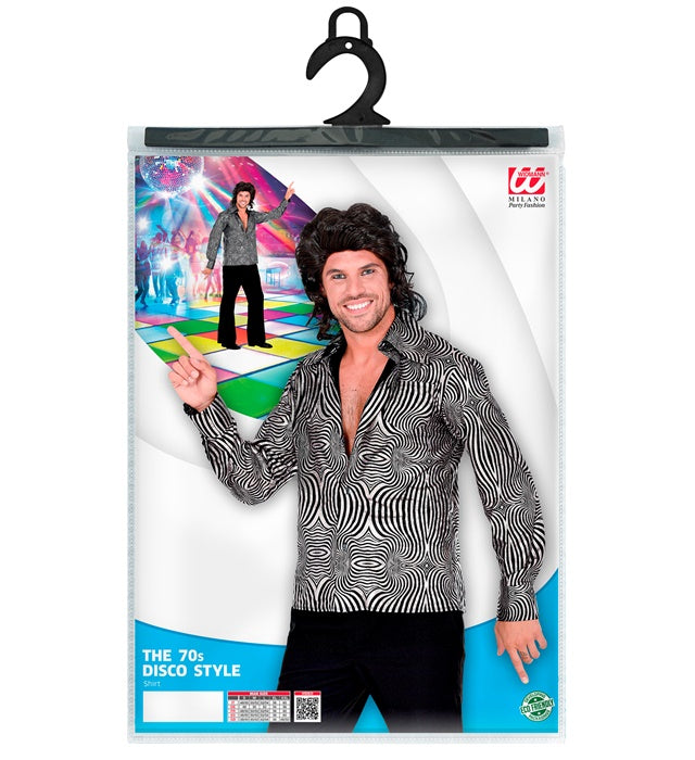 The 70S Disco Style - Silver Waves  Shirt 