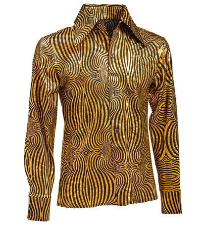 The 70S Disco Style - Golden Waves  Shirt 