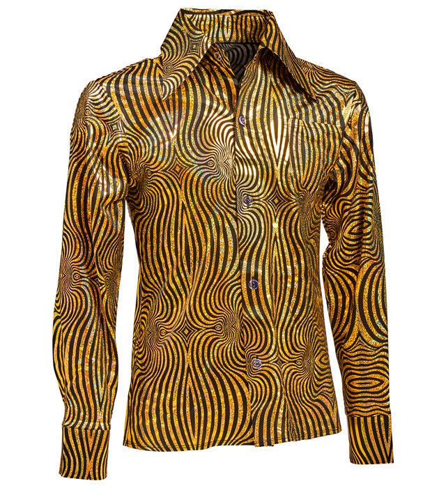The 70S Disco Style - Golden Waves  Shirt 