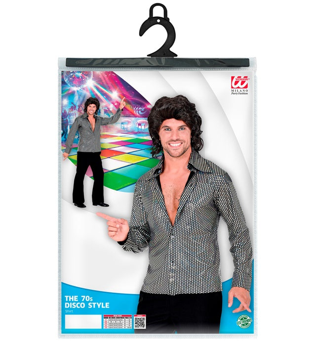 The 70S Disco Style - Silver Squares  Shirt 