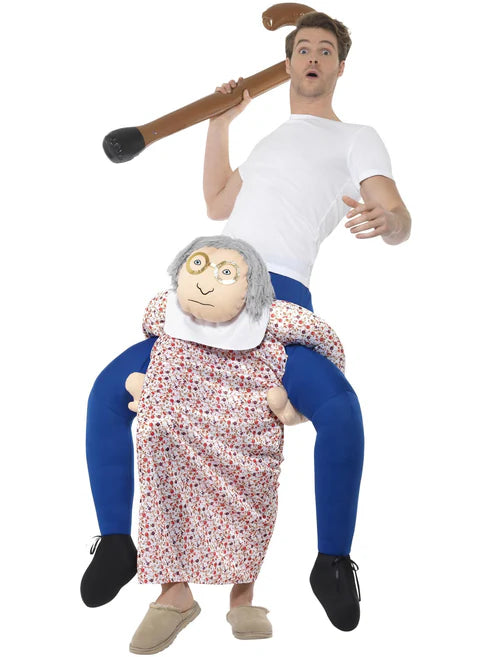 Piggyback Grandma Costume One Piece Suit with Mock Legs 1